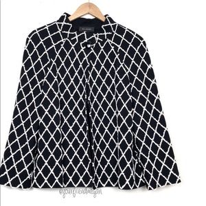 St John Knit Boucle Diamond Swing Cape Jacket